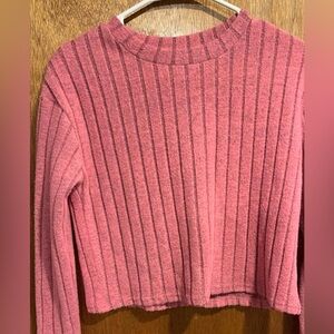 SHEIN Pink Ribbed Knit Sweater